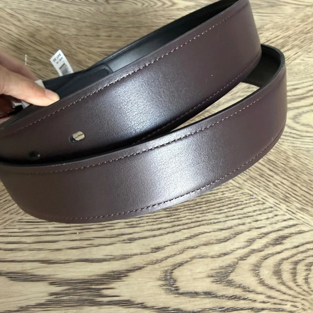 Perry Ellis Portfolio Mens Reversible Belt Black Brown Gunmetal Buckle 44 NWT